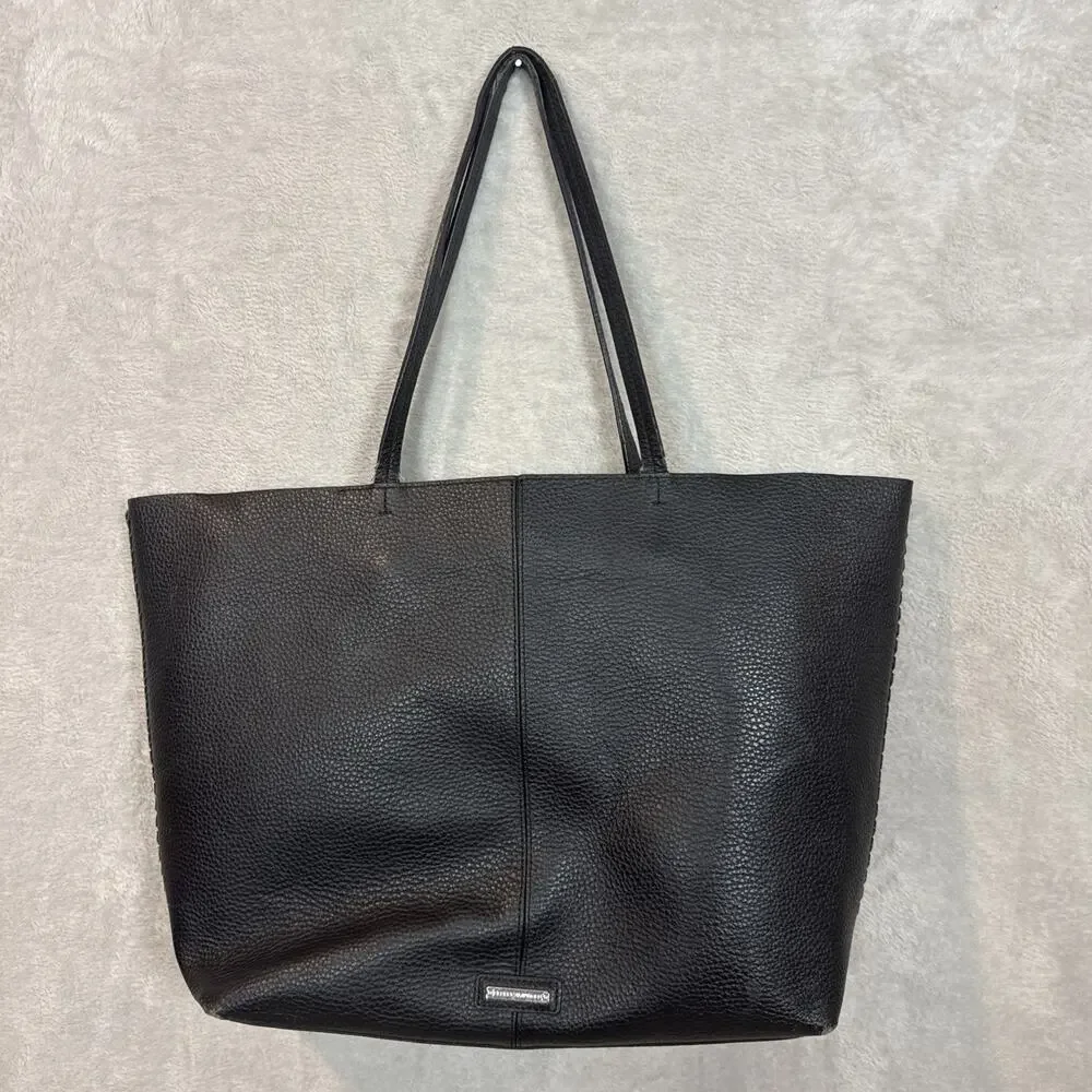 Rebecca Minkoff Black Pebbled Leather Tote Classic Carry all Capsule Purse